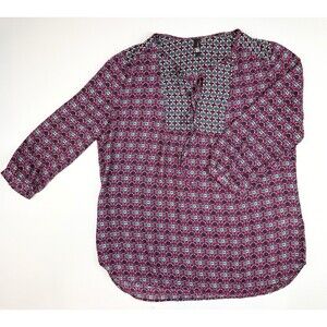 Kut From The Kloth Blouse Shirt Boho Bohemian Geometric Peasant Flowy, Medium